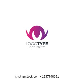 Logotipo de diseño simple de la letra M