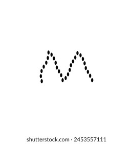 letter M simple dots vector logo symbol