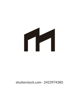 letra m simple vehículo de logotipo mecánico de garaje 