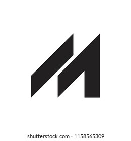 letter m simple geometric arrow logo vector