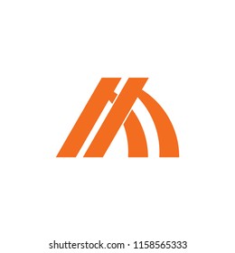 letter m simple geometric logo vector