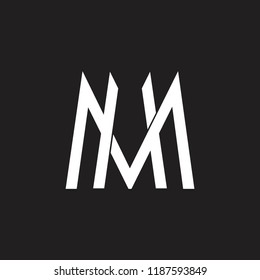 letter m simple geometric logo vector