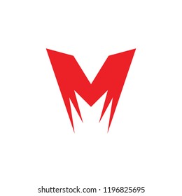 letter m simple geometric logo vector