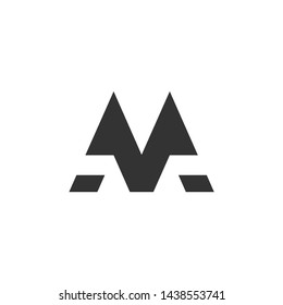 letter m simple geometric logo vector