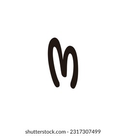 Letter m simple, geometric symbol simple logo vector