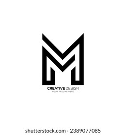 Letter M simple line art elegante minimale monogramm Bekleidungs-Logo