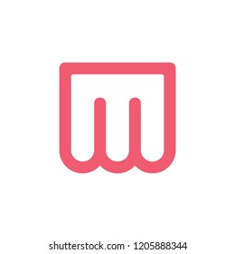 letter m simple linear logo vector