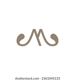 Letra M diseño de diseño de logotipo sencillo forma de curva para identidad de marca, negocios y logotipo personal