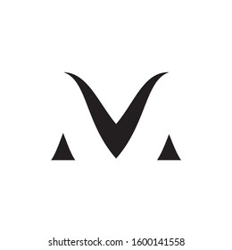 Letter M simple logo emblem