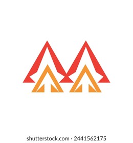 letra m simple logo icono	