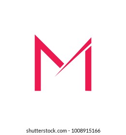 letter m simple logo vector