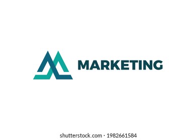 letter M simple and modern marketing business logo