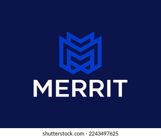 Letra M Logotipo de monograma simple