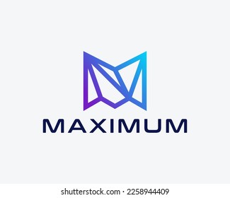 Letra M Logotipo de monograma simple