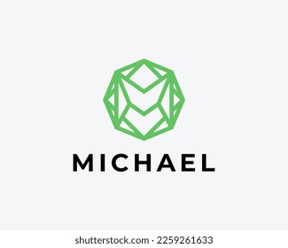Letra M Logotipo de monograma simple
