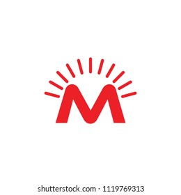 letter m simple shine design logo