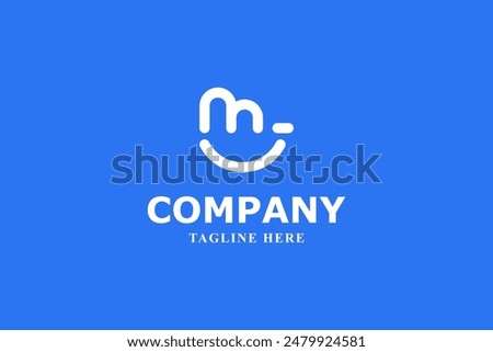 letter m smile minimaal logo