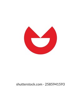 letter m smile simple round arrow logo vector