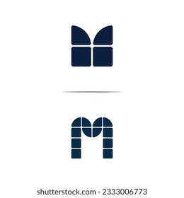 Letter M Solar panel logo design