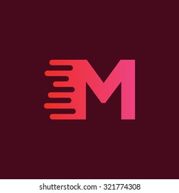 Letter M Speed Lines Vector