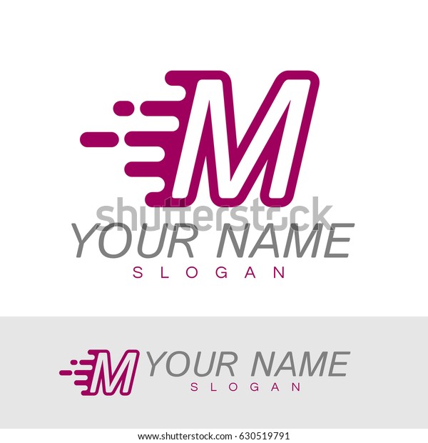 Letter M speed Logo Design\
template