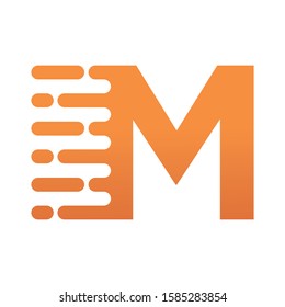 Letter M Speed Motion Logo Design Template