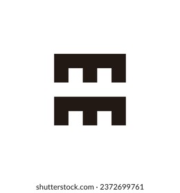 Letter m m square geometric symbol simple logo vector