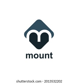 Letra M y icono cuadrado. Diseño del logotipo. Ilustración vectorial.