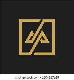 Letter M square logo design template