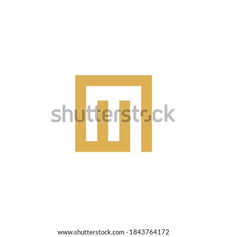 letter M square logo design