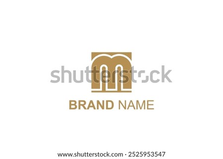 Letter M square logo design