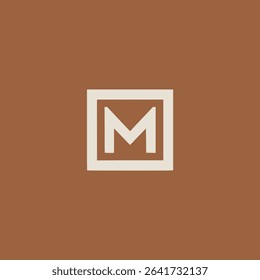 letter M square rectangle business company logo vector illustration template design