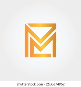 Letter M square vector design illustrations