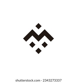 Letter m squares, technology geometric symbol simple logo vector
