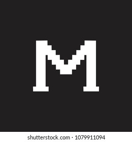 letter m staircase design logo vector