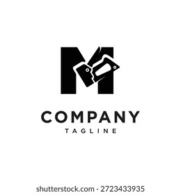 Vetor do ícone de logotipo do grampeador da letra M