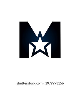 Logo de la estrella de la letra M. Usable para Ganadores, Premios y Logotipos Premium.