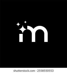 Letter M star or M shining or M cleaning logo concept vector icon