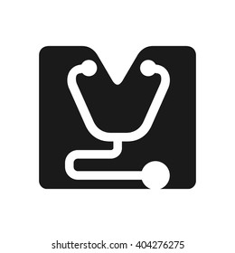 letter M and stethoscope logo vector.