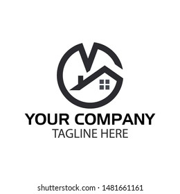 Letter M stock logo, M initial., flat design. M monogram