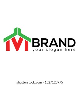 Letter M stock logo, M initial., flat design.