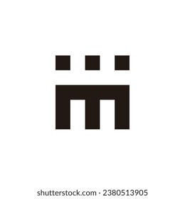 Letter m store, square geometric symbol simple logo vector