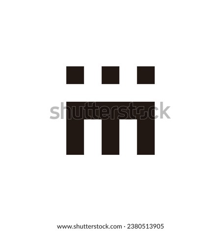Letter m store, square geometric symbol simple logo vector