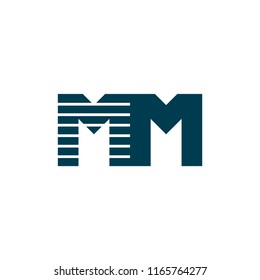 letter m stripes motion design logo vector