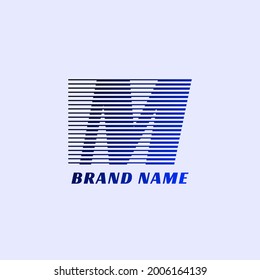 letter M stripes professional corporate initials vector logo design