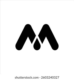 Letter M Stylish Logo Modern Abstract Flat Design