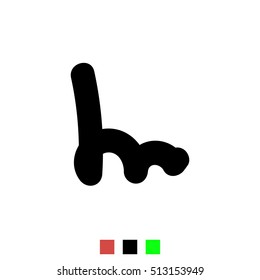 Letter M. Stylized letter of the English alphabet. Black font isolated on white background, the template element. For the logo, print, web design, icons.
