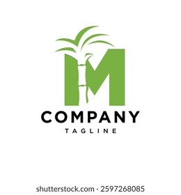 Letter M Sugarcane Logo Icon Vector