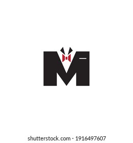 Letter M Suit Logo Design Vector Illustration