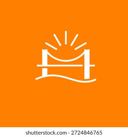 Letra M Logotipo da ponte Sun 